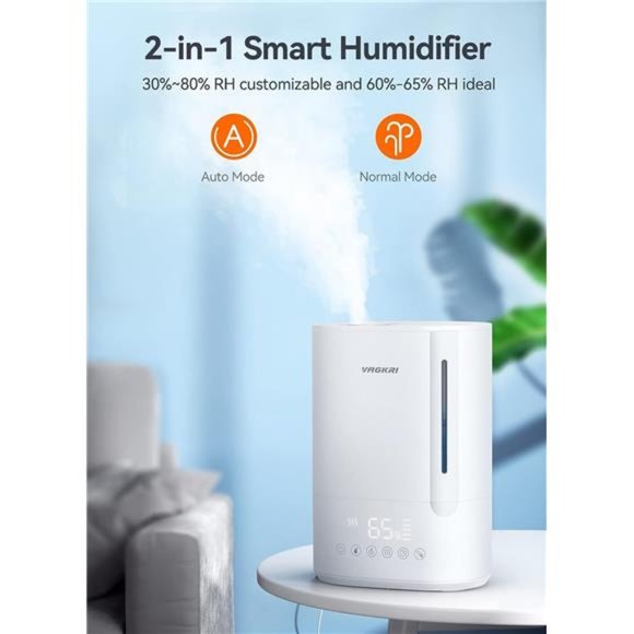 6L Humidifiers for Large Room, Top Fill Ultrasonic Warm & Cool Mist Humidifiers - Picture 6 of 7